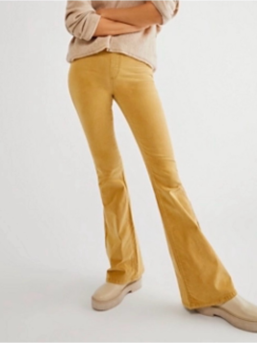 We the Free Mustard Yellow Flared Corduroy Pants size 30